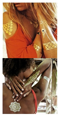 flash tattoos goud en zilver